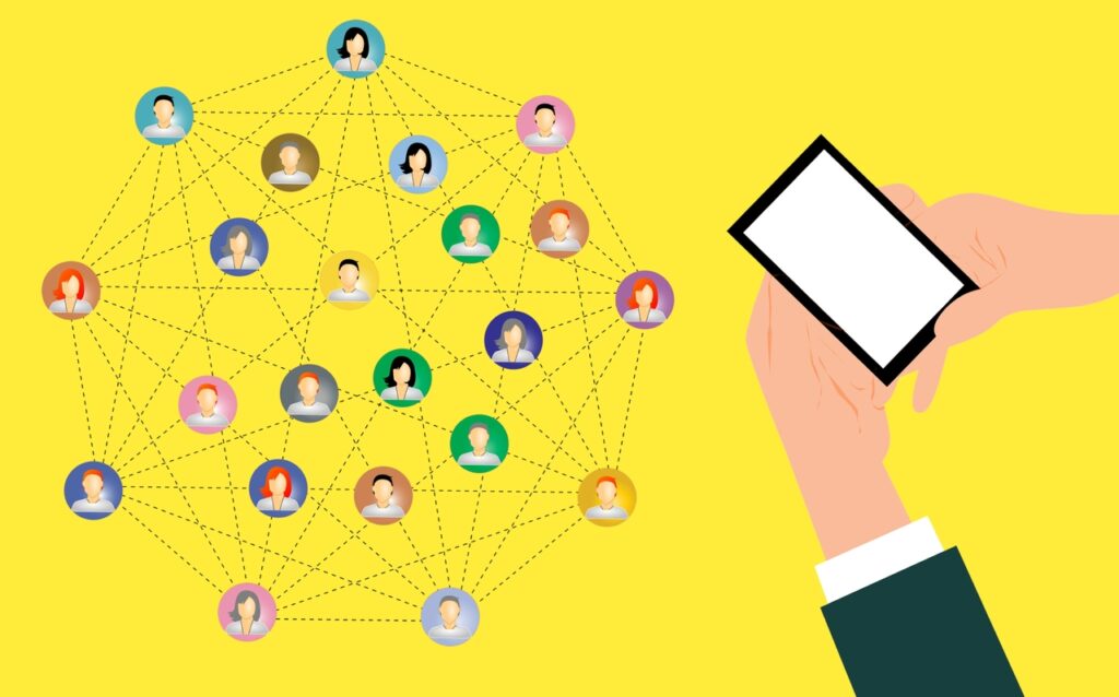 ilustracao rede networking digital