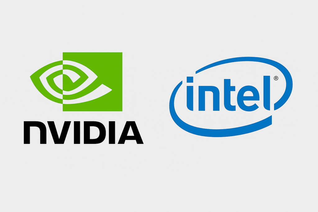 Logos da Nvidia e Intel