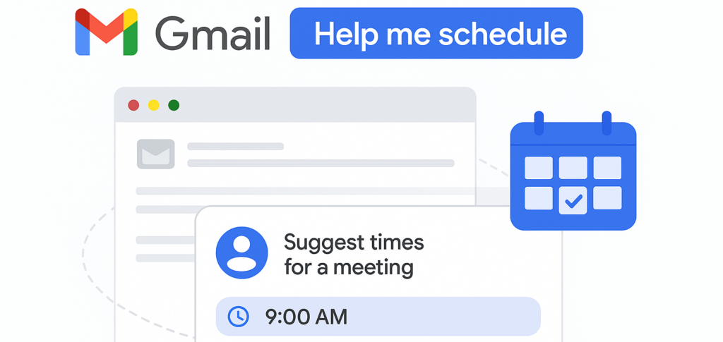 Gmail agora conta com IA “Help me Schedule” para sugerir horários de reuniões