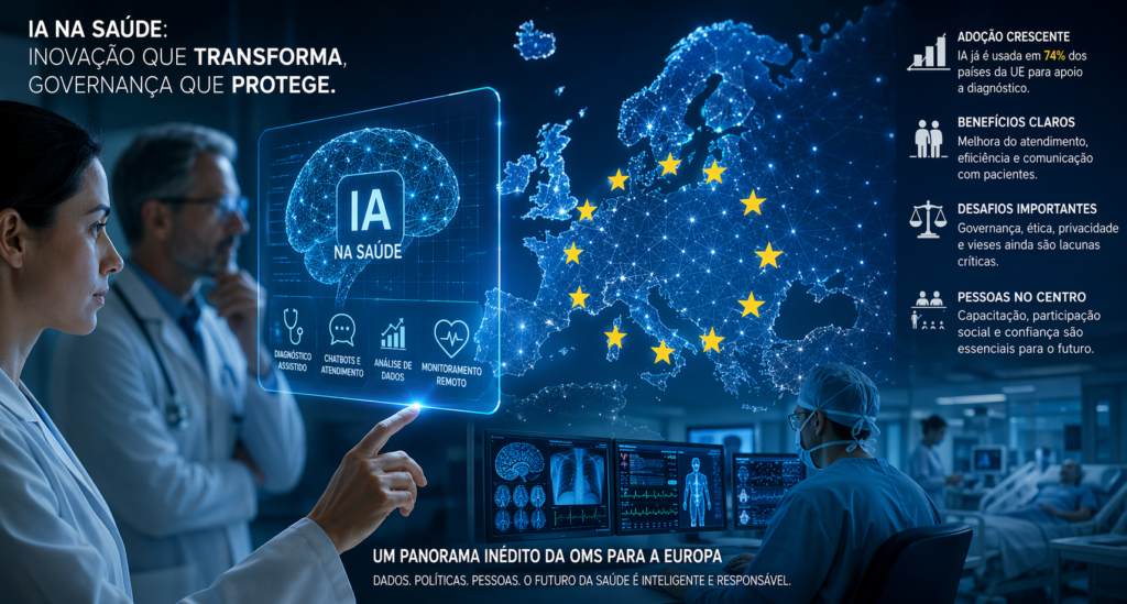 OMS revela panorama inédito da IA na saúde na União Europeia e alerta para lacunas críticas