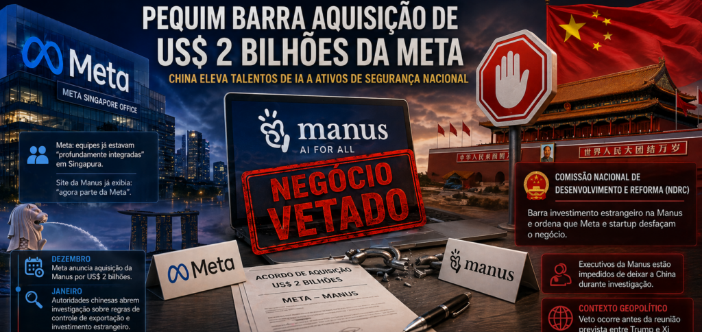 Pequim barra aquisição de US$ 2 bilhões da Meta e eleva disputa global por talentos de IA